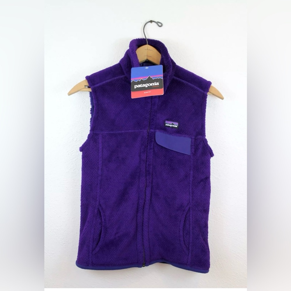 New Patagonia Re-Tool Vest Fleece Purple Women's S NWT Full Zip Price firm